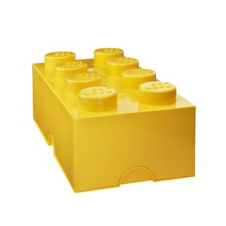 yellow Lego storage box