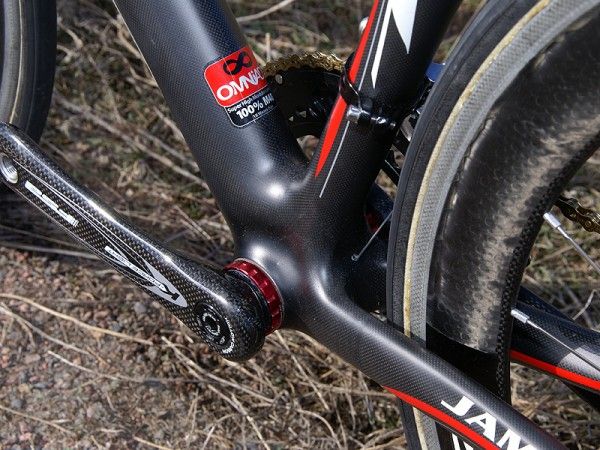 The bottom bracket doesn't appear all that monstrous but the frame feels plenty stiff.