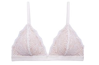 white lace triangle bra, sustainable lingerie