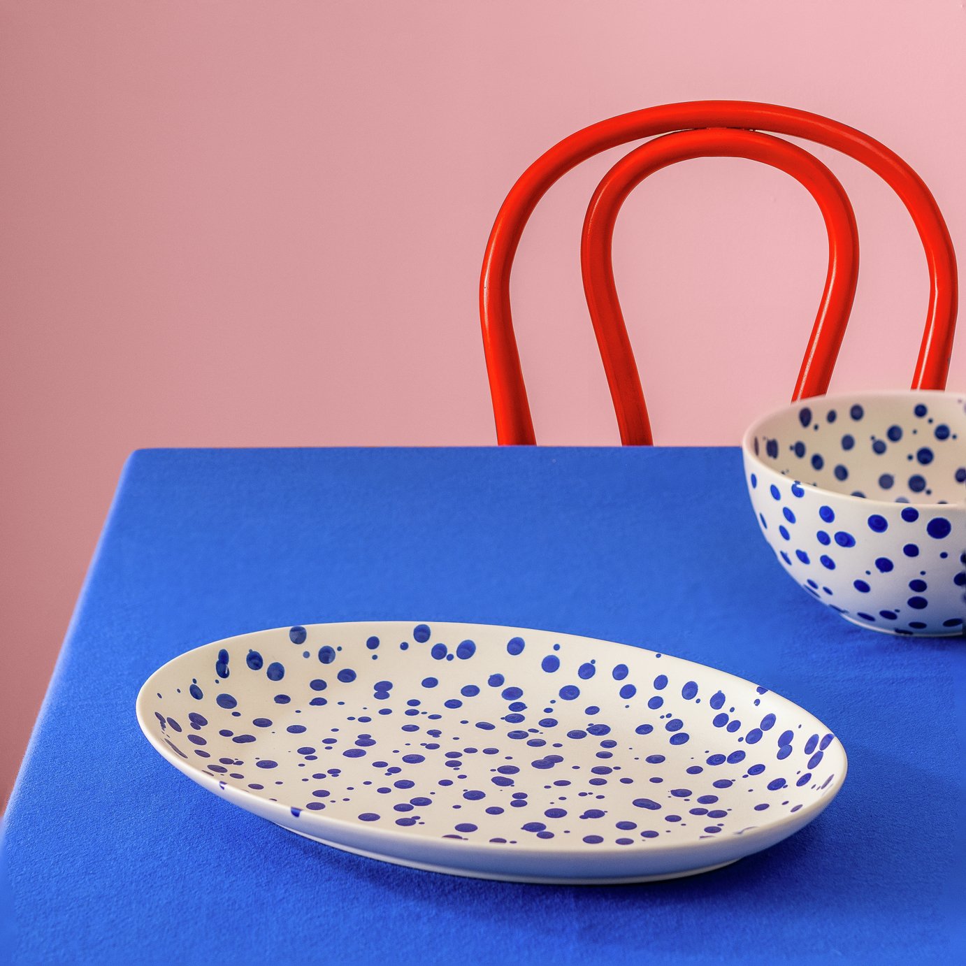 Habitat 60 Jackson Stoneware Platter - Blue