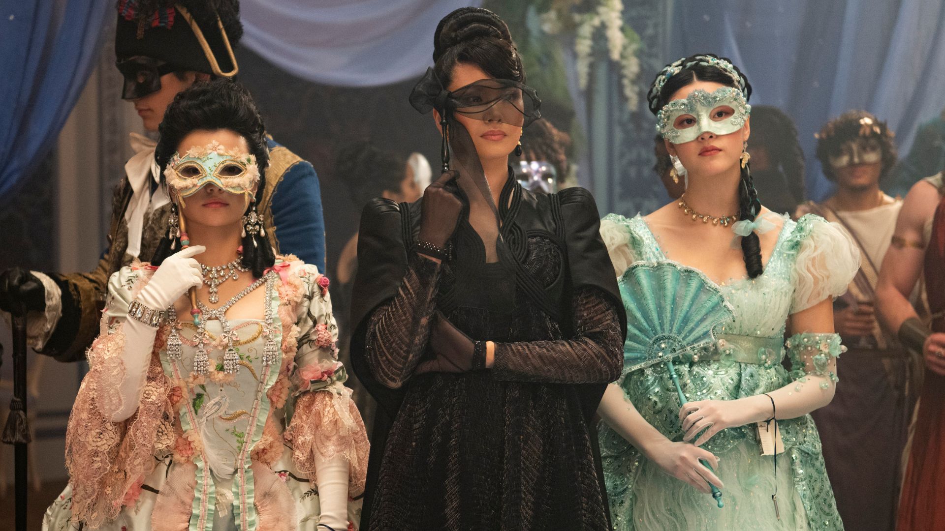 The Penwood girls at the masquerade ball