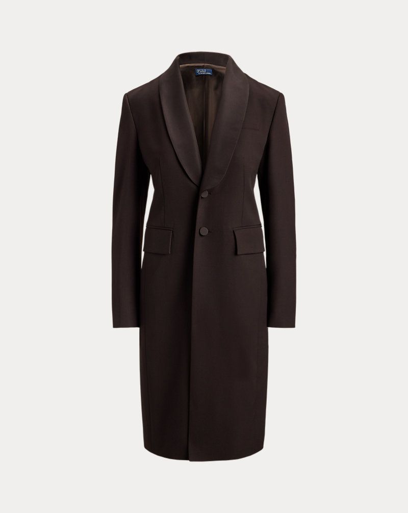 Two Button Silk Lapel Wool Tuxedo Blazer