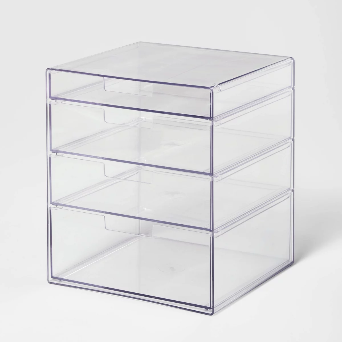 4 Drawer Stackable Countertop Organizer Clear - Brightroomu0026#8482;: Bathroom U0026#38; Makeup Organizer, Petg Material, 8.02u0026#34; Height