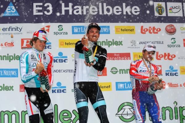 Fabian Cancellara (Leopard Trek) celebrates his victory