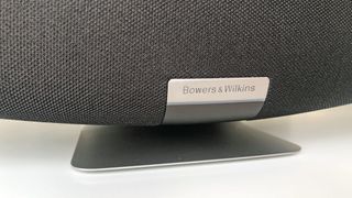 a closeup of the bowers & wilkins zeppelin wireless speaker