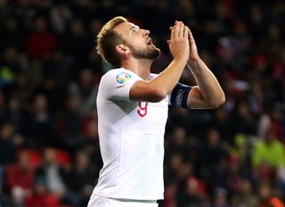 England’s Harry Kane reacts during Friday's defeat in Prague