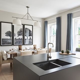 kitchen with grey and white theme