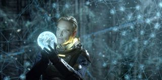 Aboard an alien vessel, David (Michael Fassbender) makes a discovery that could have world-changing consequences in "Prometheus." Opening date: June 8, 2012.