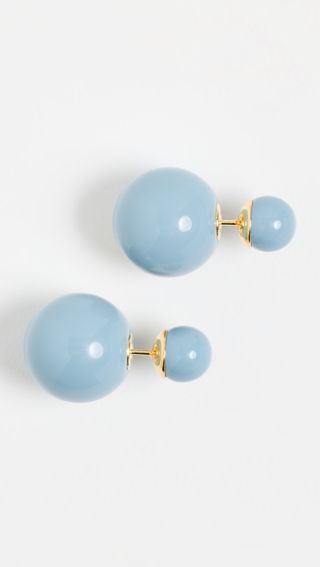 Double Ball Earrings French Blue