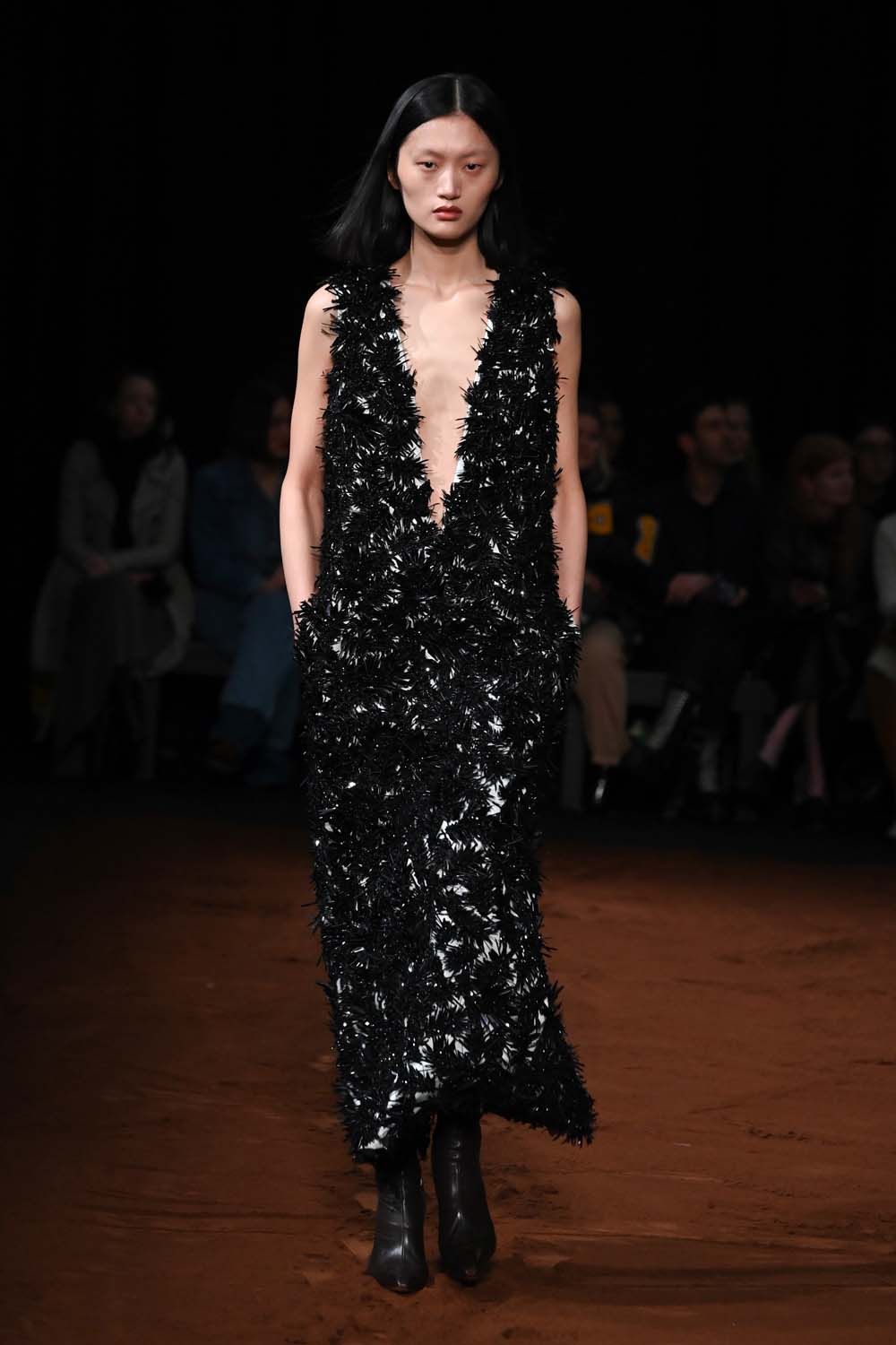 on the runway at London Fashion Week AW23
