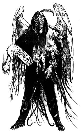 The initial sketch for the ‘black angel’