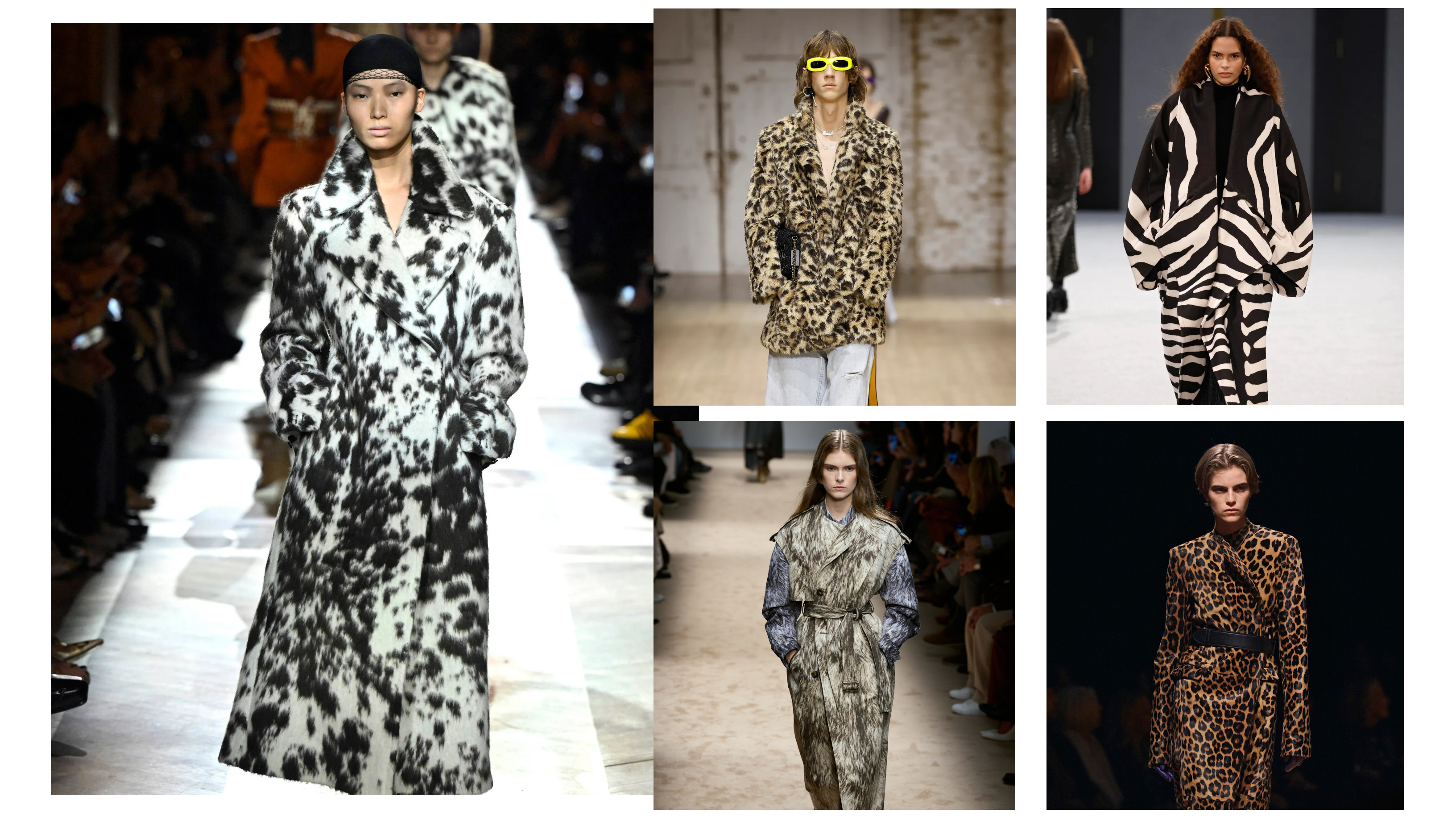 Animal print coats at Dries Van Noten, Coach, Balmain, Tod&#039;s, and Khaite Fall 2025