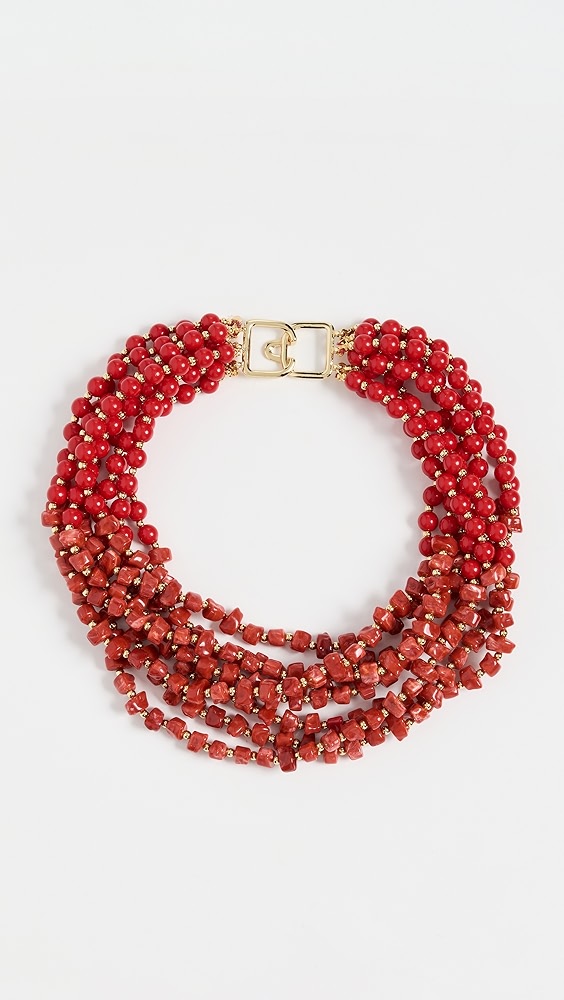 Dark Coral Chip Neck - Dark Coral