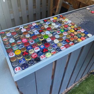 bottle cap with counter and grass