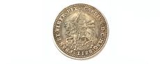 Fig 3: Detail of a replica 1644 Crown showing Oxford. The reverse declares that Charles I fought for the Protestant religion, laws of England and liberty of Parliament. Credit: Alamy