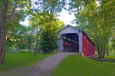Red Covered Bridge-Built in 1875- Kokomo-Howard County Indiana