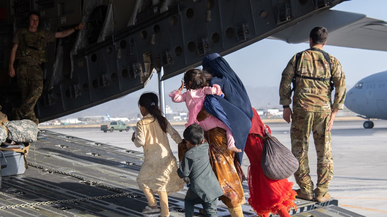 US troops during the evacuation of Kabul airport