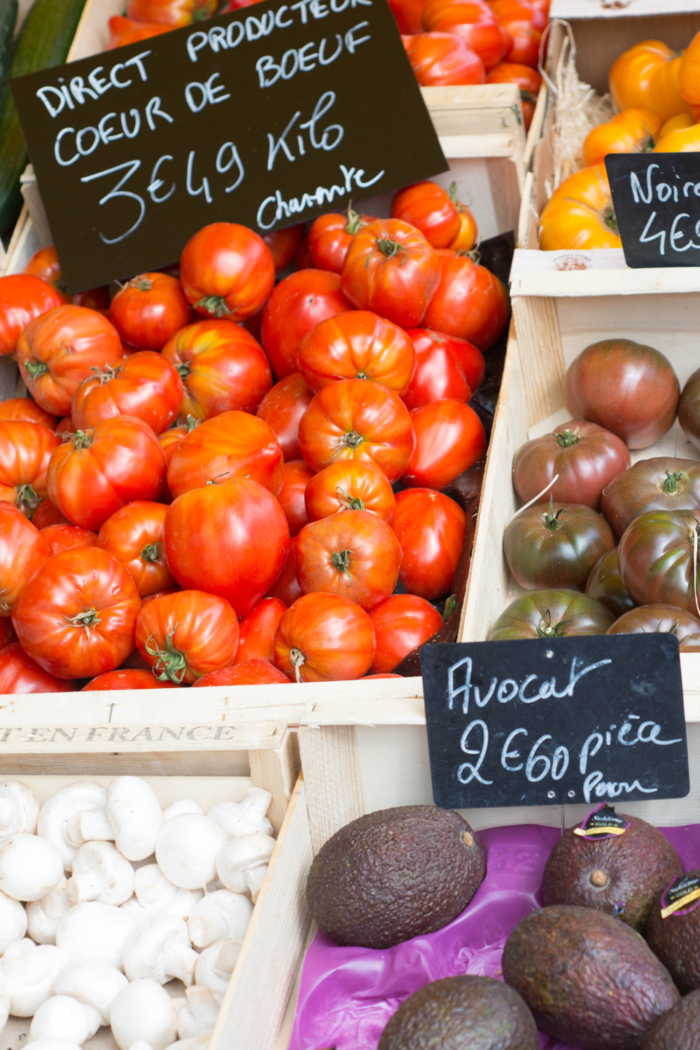 French vegetables at a farmer's market