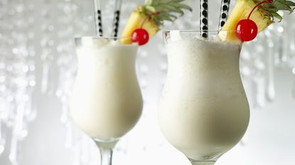 Two Pina Colada Cocktail Drinks
