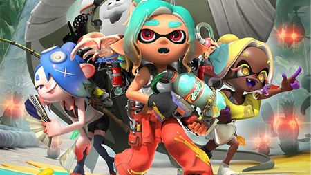 Splatoon Raiders; colourful stylised characters