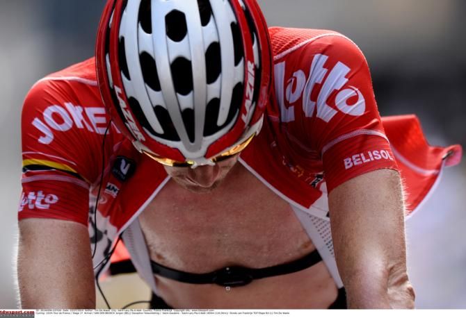 Jurgen Van den Broeck (Lotto-Belisol) crossing the line
