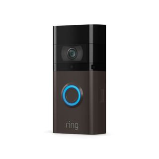 black arlo smart doorbell with curved edges