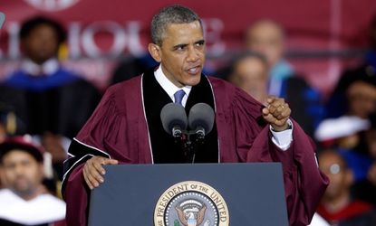President Barack Obama delivers the commencement speech at Morehouse College,in Atlanta, May 19.