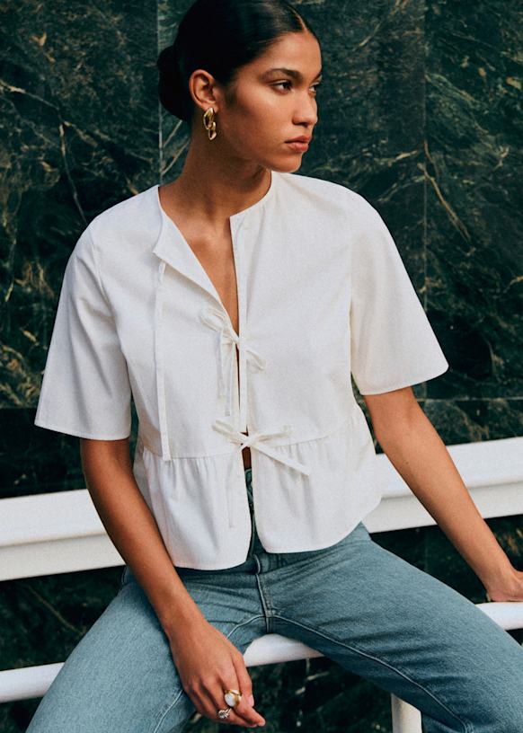 Ileana Blouse - Ecru - Organic Cotton - Textile Made From Organic Fibers - S&amp;eacute;zane