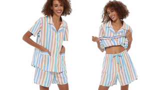 global striped womens pajamas