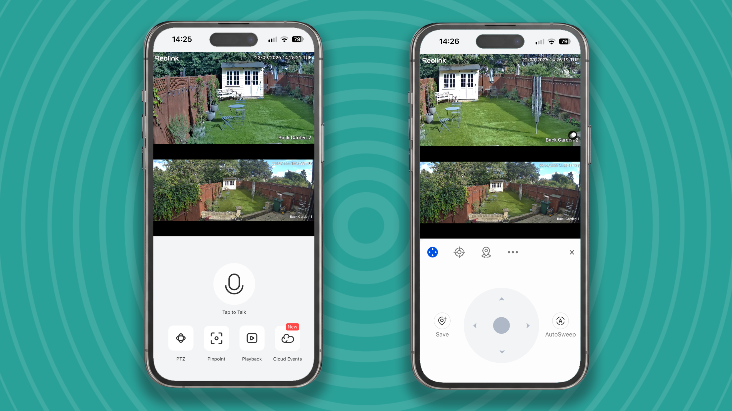 Reolink Omvi 3i security camera panning using app