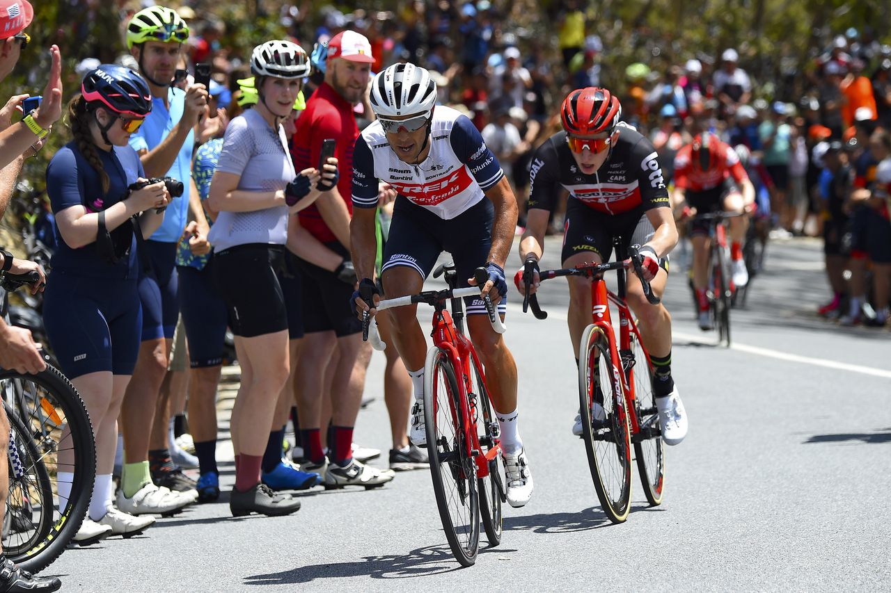 Richie Porte and Matthew Holmes on Willunga Hill