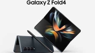 Galaxy Z Fold 4 promo image on Amazon Netherlands