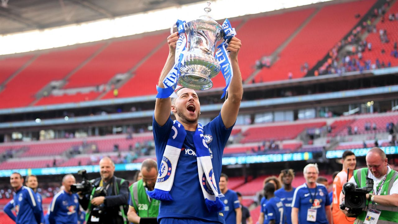 Eden Hazard scored Chelsea’s winner against Manchester United in the 2018 FA Cup final