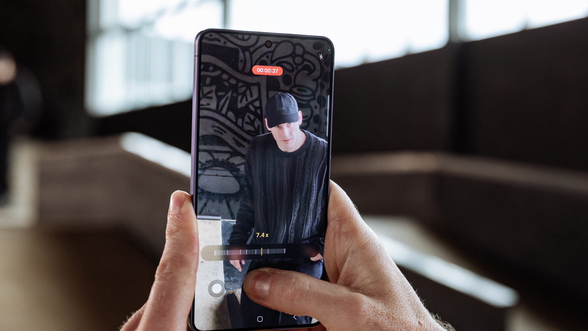 A man edits videos on the Samsung Galaxy S26 Ultra