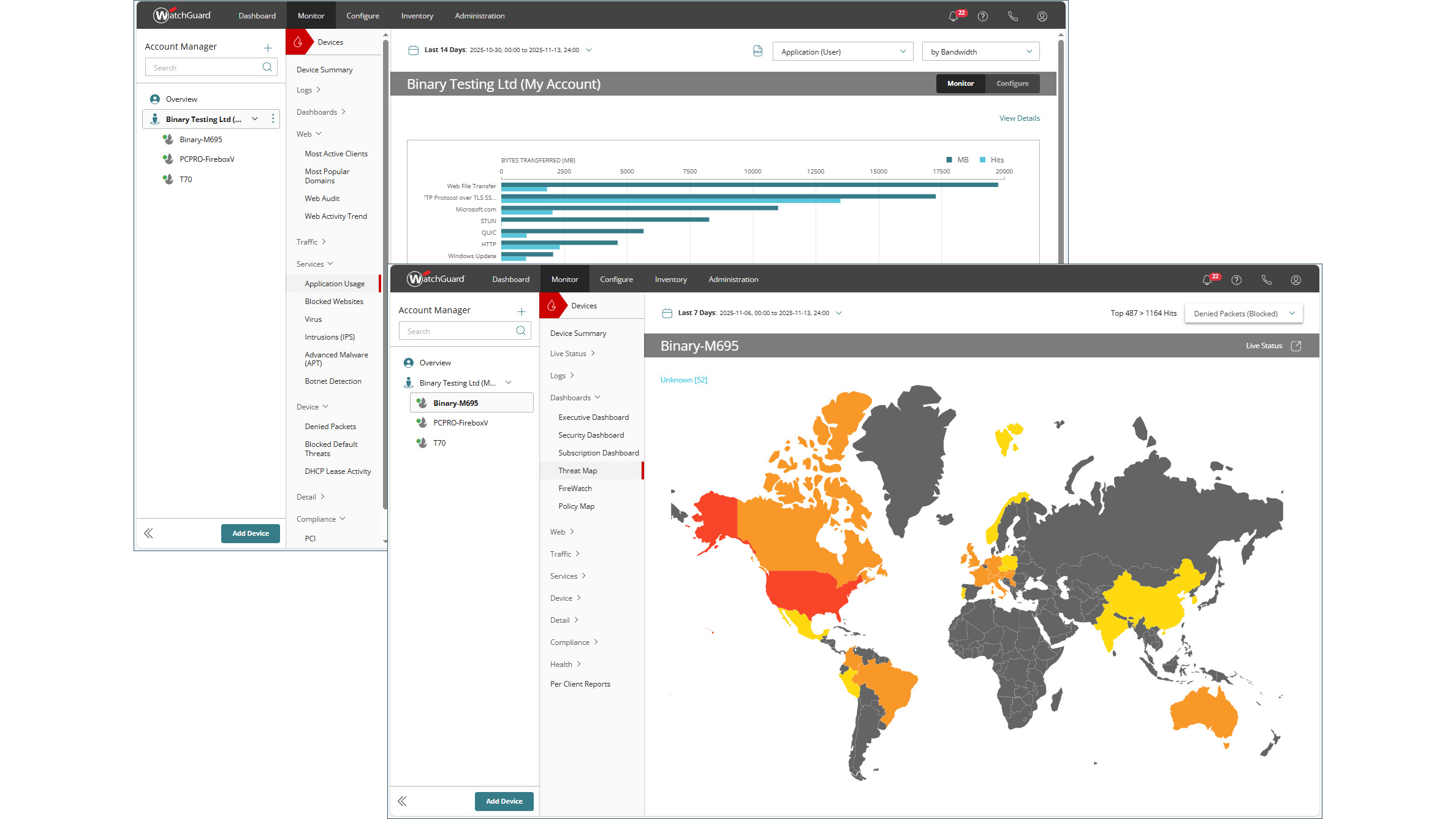 A screenshot of the WatchGuard FireBox M695 interface