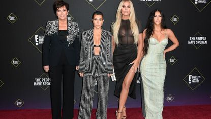 Kris Jenner, Kourtney Kardashian, Khloé Kardashian and Kim Kardashian attend`Kim Kardashian the 2019 E! People's Choice Awards at Barker Hangar on November 10, 2019 in Santa Monica, California