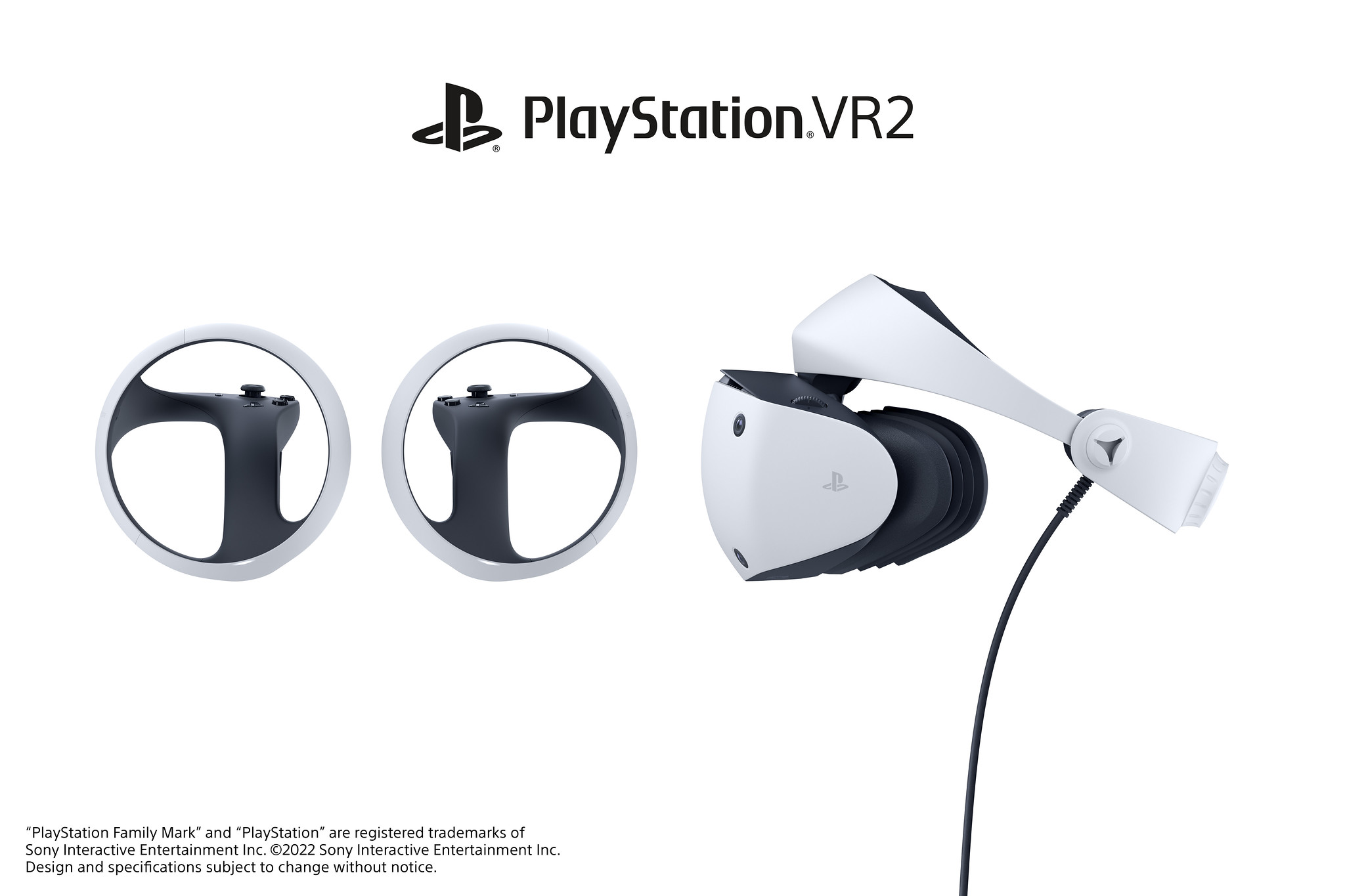 PSVR 2:n ohjainten sekä päähineen sivuprofiili