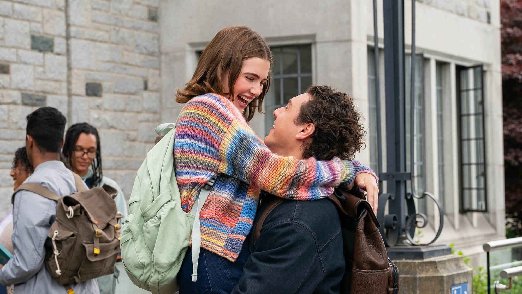 Ella Bright as Hannah and Belmont Cameli as Garrett Graham in "Off Campus" season 1 on Prime Video