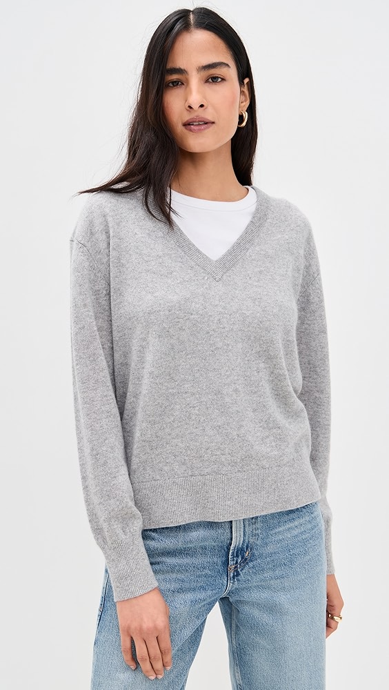 White &amp;amp; Warren Cashmere V Neck Pullover