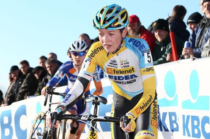 Sophie de Boer (Young Telenet-Fidea) en route to a 5th place result at the Koksijde World Cup round