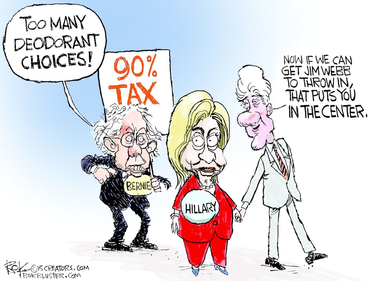 Political cartoon U.S. Hillary Clinton Bernie Sanders 2016