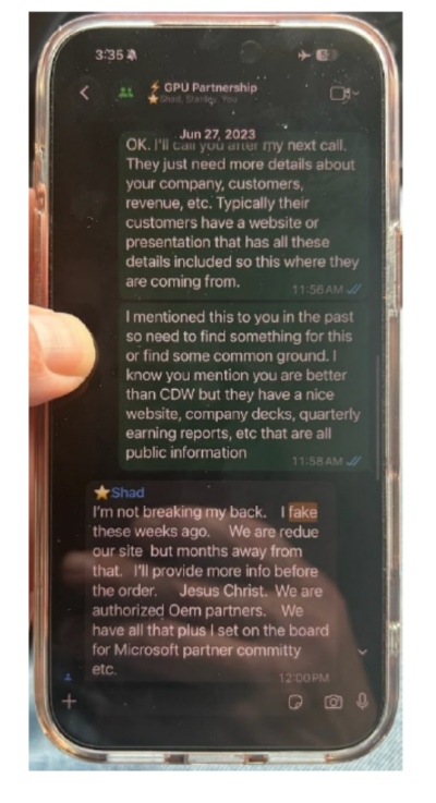 text messages between the smuggling co-conspirators