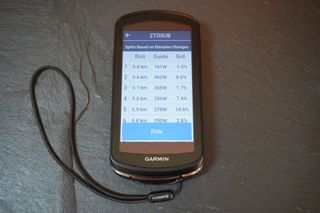 A different breakdown of the power guide of the Garmin Edge 1040 Solar