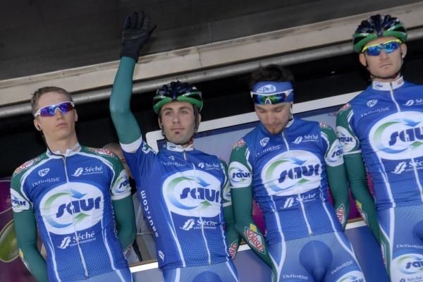 Saur - Sojasun team members Guillaume Levarlet, Jonathan Hivert, Jean Marc Marino and Fabrice Jeandesboz.