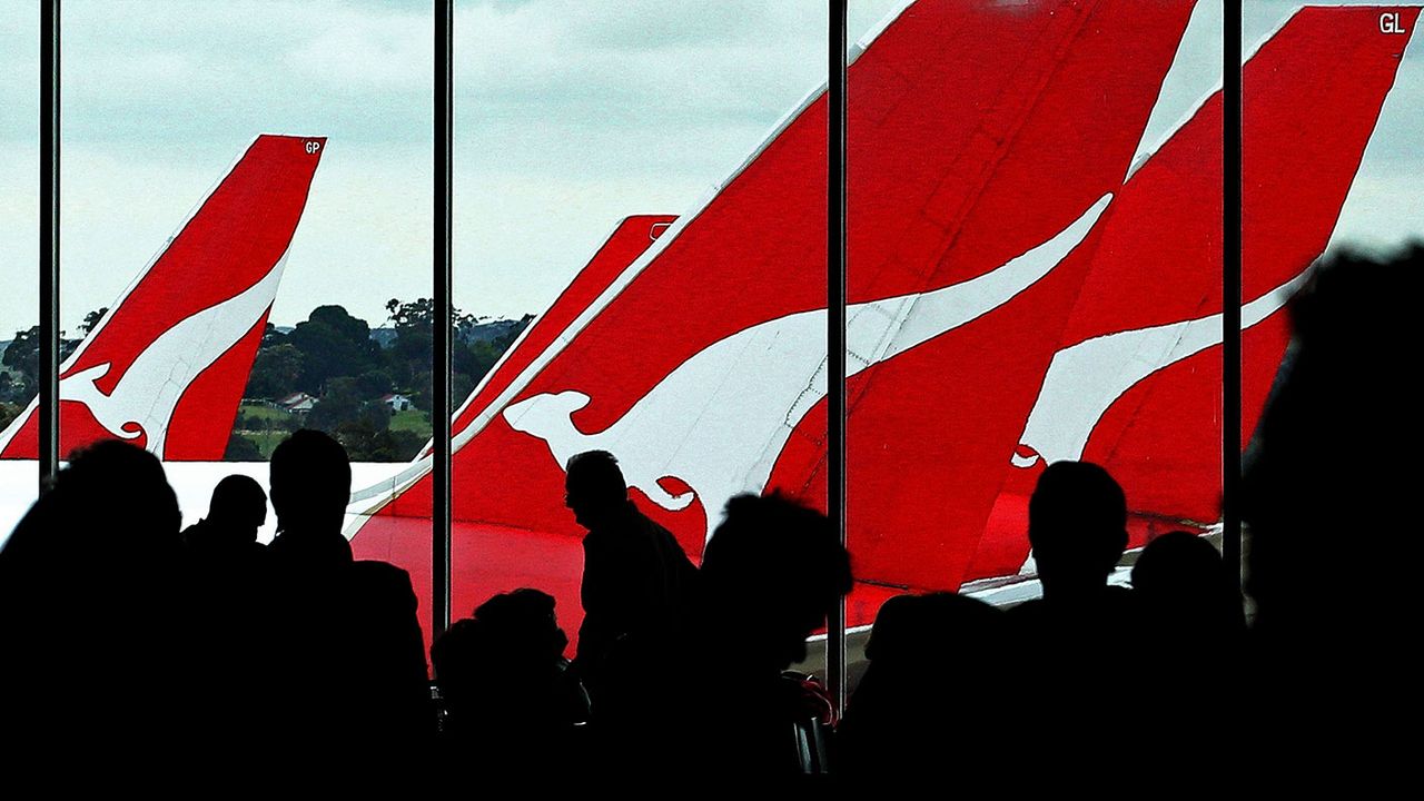 Qantas plane tailfins