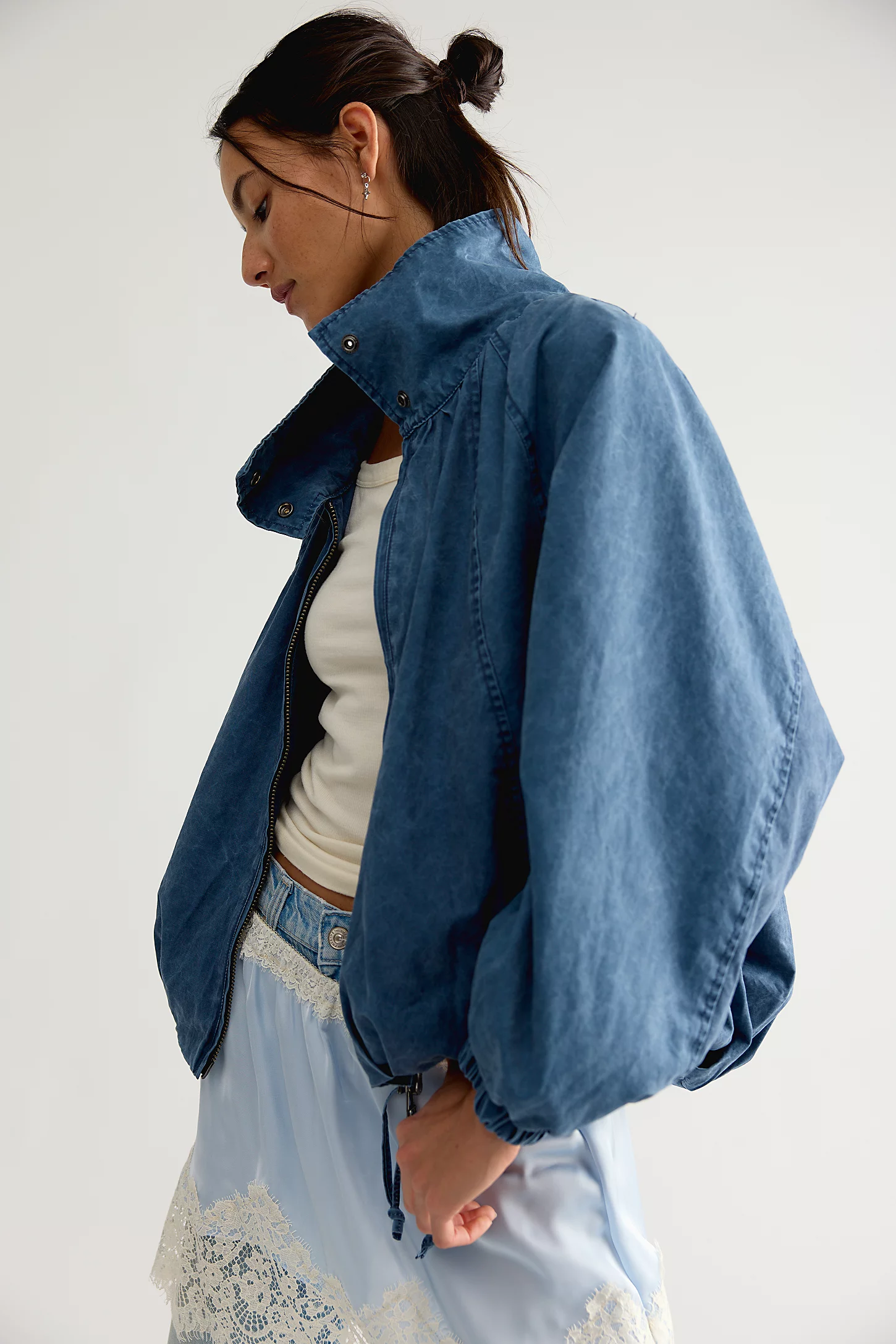 Free People, Chelsea Funnel-Neck Oversized Jacket