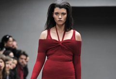 Plus size Crystal Renn models in Mark Fast show 