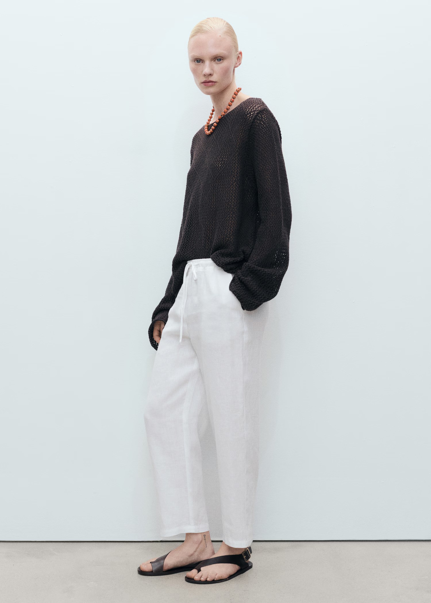 MANGO, Straight Linen-Blend Trousers - Women | Mango United Kingdom