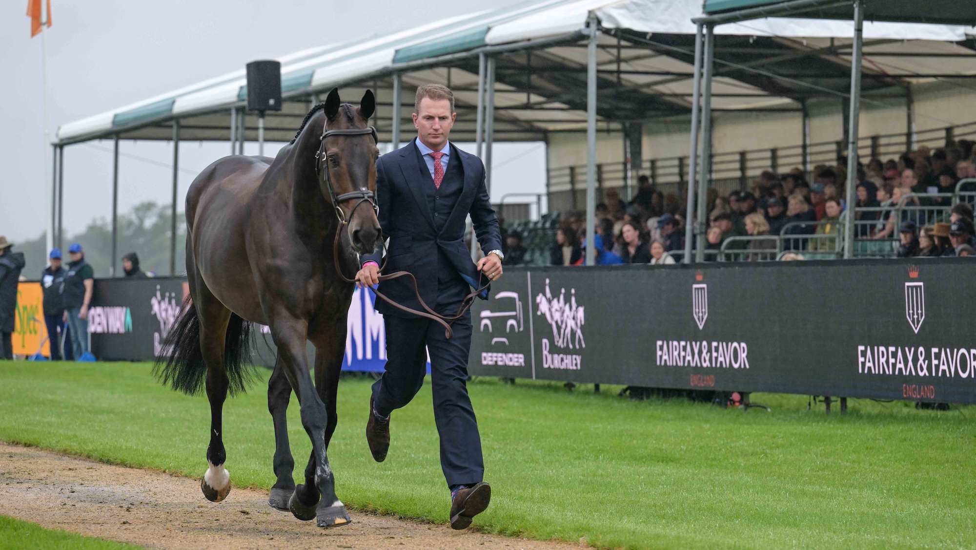 Jesse Campbell (NZL) riding Cooley Lafitte in the fist Horse Inspection before the start of the Defender Burghley Horse Trials, Stamford in Lincolnshire in the UK between 2nd - 6th September 2026