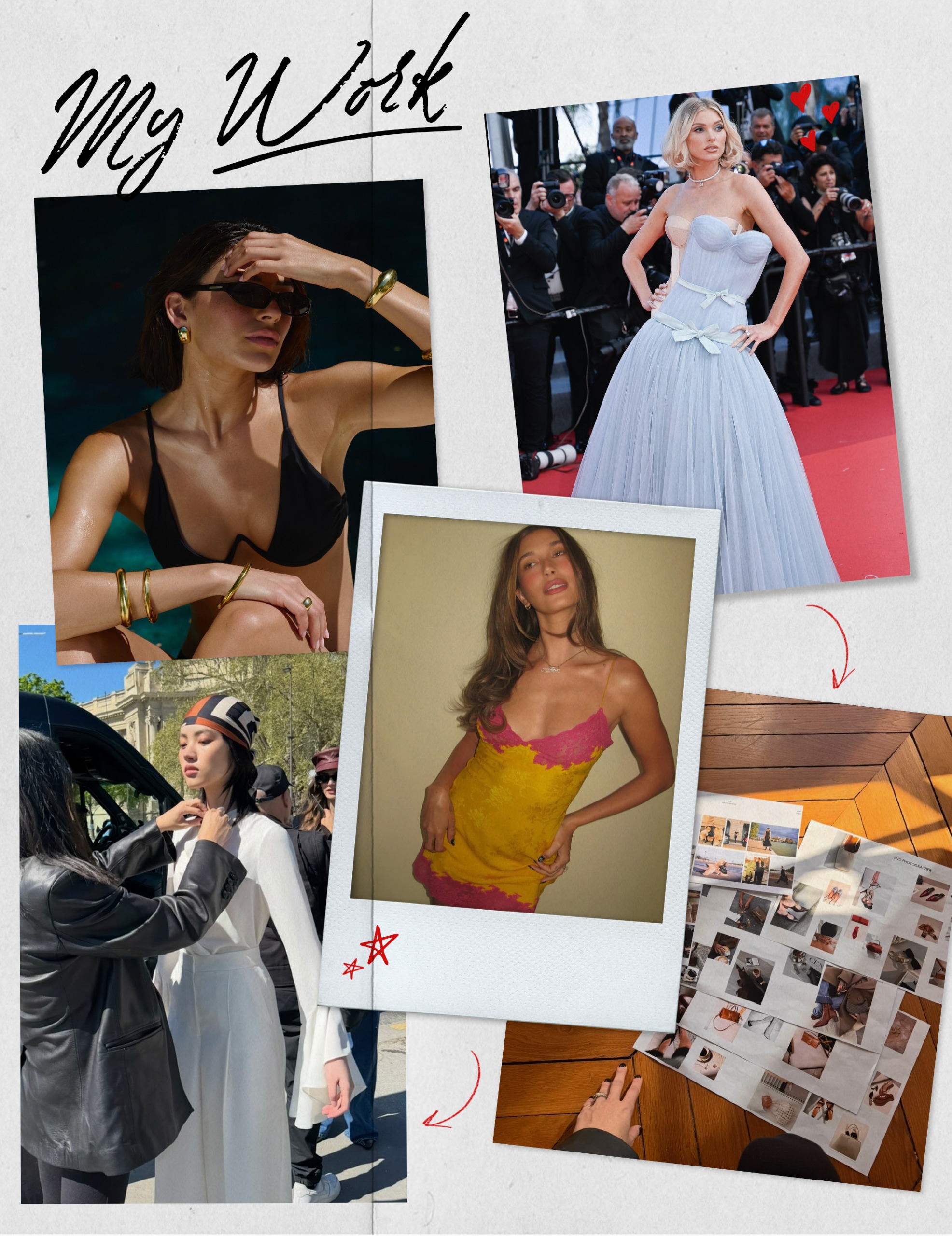 Photo collage of celebrity stylist Dani Michelle for Who What Wear's My World series.